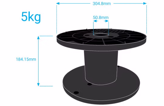 5kg filament spool dimensions diagram